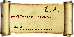 Brüszler Artemon névjegykártya